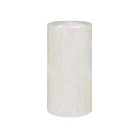 3 x 6 Inch Metallic White Glitter Pillar Candle