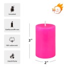 2 x 3 Inch Hot Pink Pillar Candle