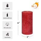 3 Inch x 6 Inch Cinnamon Cide Red Scented Pillar Candle