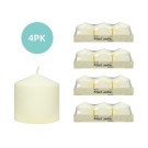 3Pack 3 Inchx 3 Inch Ivory Pressed and Over-Dipped Pillar Candles (12pcs/Case)