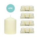 3Pack 3 Inchx 4 Inch Ivory Pressed and Over-Dipped Pillar Candles (12pcs/Case)
