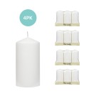 3Pack 3 Inchx 6 Inch White Pressed and Over-Dipped Pillar Candles (12pcs/Case)