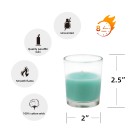 Aqua Round Glass Votive Candles (12pc/Box)