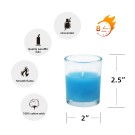 Turquoise Round Glass Votive Candles (96pcs/Case) Bulk