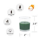Hunter Green Round Glass Votive Candles (12pc/Box)