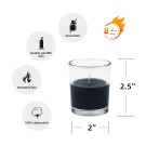 Black Round Glass Votive Candles (12pc/Box)