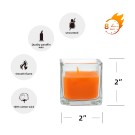 Orange Square Glass Votive Candles (96pcs/Case) Bulk