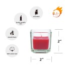 Red Square Glass Votive Candles (12pc/Box)
