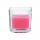 Hot Pink Square Glass Votive Candles (96pcs/Case) Bulk