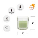 Sage Green Square Glass Votive Candles (12pc/Box)
