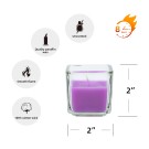 Purple Square Glass Votive Candles (12pc/Box)