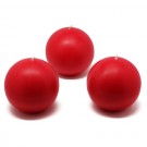 3" Red Ball Candles (36pcs/Case) Bulk