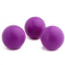3" Purple Ball Candles (6pc/Box)