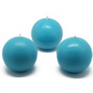3" Turquoise Ball Candles (6pc/Box)