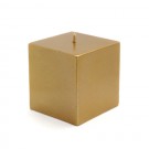 3 x 3" Metallic Bronze Gold Square Pillar Candles (12pcs/Case) Bulk