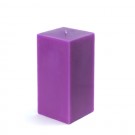 3 x 6" Purple Square Pillar Candle  (12pcs/Case) Bulk