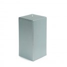 3 x 6" Metallic Silver Square Pillar Candle