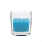 Turquoise Square Glass Votive Candles (12pc/Box)