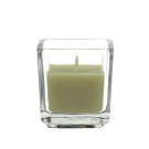 Sage Green Square Glass Votive Candles (12pc/Box)