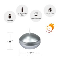 1 3/4 Inch Metallic Silver Floating Candles (144pcs/Case) Bulk