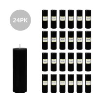 2 x 6 Inch Black Pillar Candle (24pcs/Case) Bulk