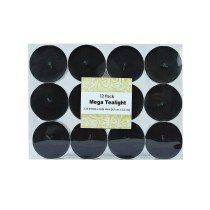 Mega Oversized Black Tealights (144pcs/Case) Bulk