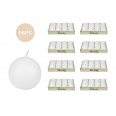 2 Inch White Ball Candles (96pcs/Case) Bulk