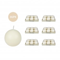 3 Inch Pale Ivory Ball Candles (36pcs/Case) Bulk