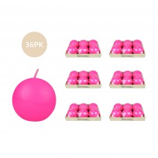 3 Inch Hot Pink Ball Candles (36pcs/Case) Bulk