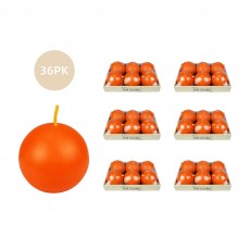 3 Inch Orange Ball Candles (36pcs/Case) Bulk