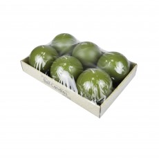 3 Inch Sage Green Ball Candles (6pc/Box)
