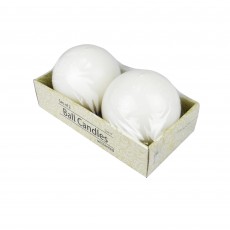4 Inch White Ball Candles (2pc/Box)