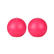 4 Inch Hot Pink Ball Candles (2pc/Box)