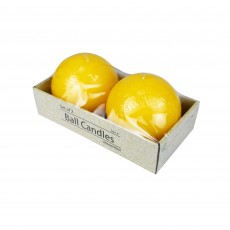 4 Inch Yellow Ball Candles (2pc/Box)