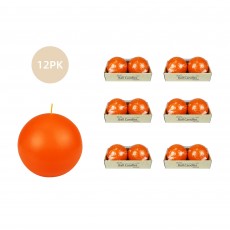 4 Inch Orange Ball Candles (12pcs/Case) Bulk
