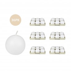 3 Inch White Citronella Ball Candles (36pcs/Case) Bulk