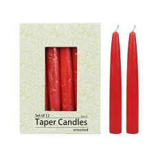 6 Inch Ruby Red Taper Candles (144pcs/Case) Bulk