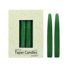 6 Inch Hunter Green Taper Candles (144pcs/Case) Bulk