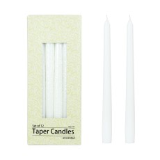 10 Inch White Taper Candles (1 Dozen)