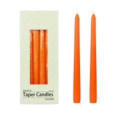 10 Inch Orange Taper Candles (144pcs/Case) Bulk