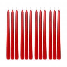 10 Inch Ruby Red Taper Candles (1 Dozen)