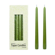 10 Inch Sage Green Taper Candles (1 Dozen)