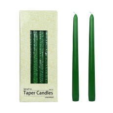 10 Inch Hunter Green Taper Candles (1 Dozen)