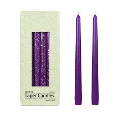 10 Inch Purple Taper Candles (144pcs/Case) Bulk