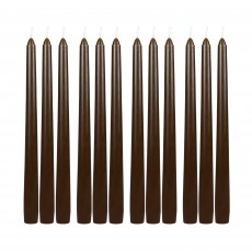 10 Inch Brown Taper Candles (144pcs/Case) Bulk