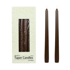10 Inch Brown Taper Candles (1 Dozen)