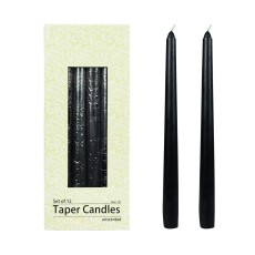 10 Inch Black Taper Candles (1 Dozen)