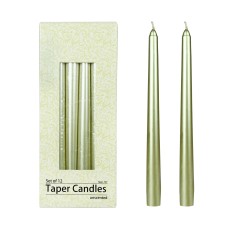10 Inch Metallic Gold Taper Candles (1 Dozen)
