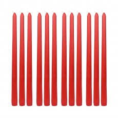 12 Inch Ruby Red Taper Candles (144pcs/Case) Bulk