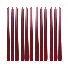 12 Inch Burgundy Taper Candles (1 Dozen)